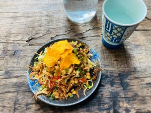 Burmese Tea Leaf Salad at Golden State Vegan Sushi in Bangkok