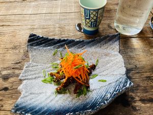 Sticky mushrooms at Golden State Vegan Sushi in Bangkok