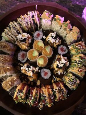 Party sushi❤️  at Golden State Vegan Sushi in Bangkok