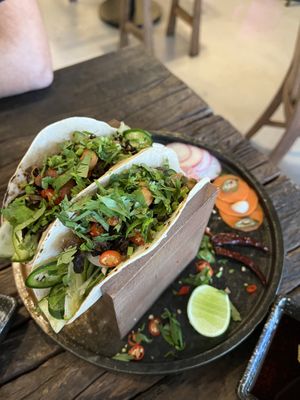 Vegan tacos   at Golden State Vegan Sushi in Bangkok