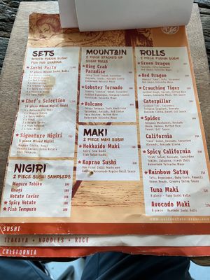 Menu   at Golden State Vegan Sushi in Bangkok