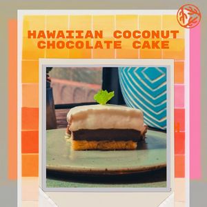 Delicious Vegan Dessert - Hawaiian Coconut Chocolate Cake at Golden State Vegan Sushi in Bangkok