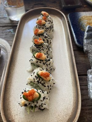 Spicy California roll without the avocado   at Golden State Vegan Sushi in Bangkok