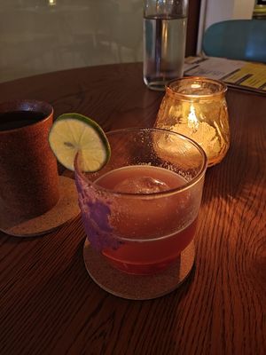 Strawberry margarita at Golden State Vegan Sushi in Bangkok