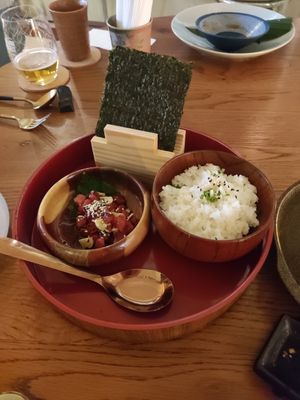 Make your own sushi tacos watermelon tuna at Golden State Vegan Sushi in Bangkok