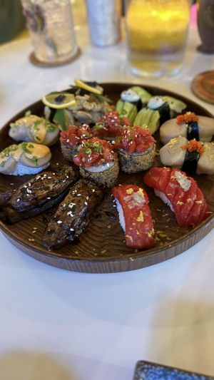Chef selection sushi platter   at Golden State Vegan Sushi in Bangkok