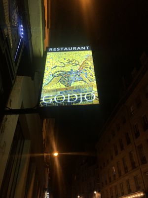 Outside sign   at Godjo in Paris