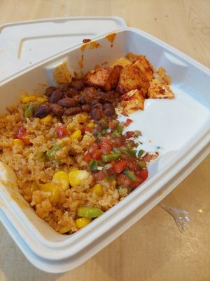 Burrito Bowl with Brown Rice (439 INR) at The Bodhi Cafe in Mumbai