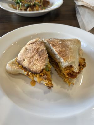 Animal style breakfast sandwich  at Source Coffeehouse in Bridgeport