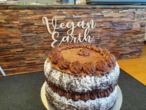 Chocolate gateau😁 at Vegan Earth in Ayr