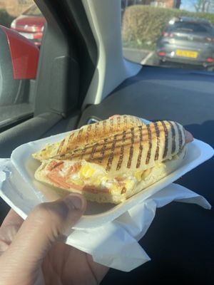 Cheese and ham panini   at Vegan Earth in Ayr