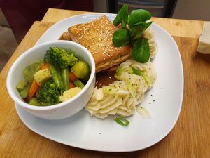 Seitan steak pie at Vegan Earth in Ayr
