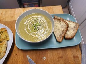 Cauliflower soup at Vegan Earth in Ayr