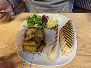 Panini with salad and chips #Veganuary at Vegan Earth in Ayr