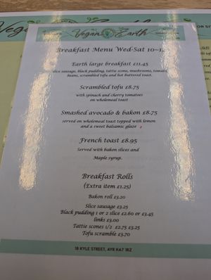  at Vegan Earth in Ayr