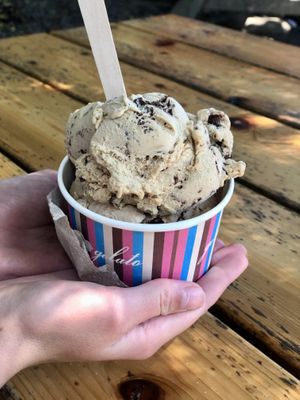 Chocolate caramel gelato  at Chocolate Tofino in Tofino