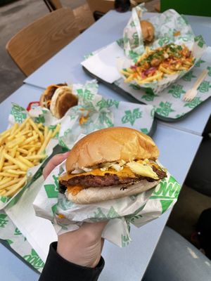 Cheese burger at Oowee Vegan in South West London