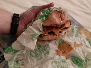 Flamin hot clucker at Oowee Vegan in South West London