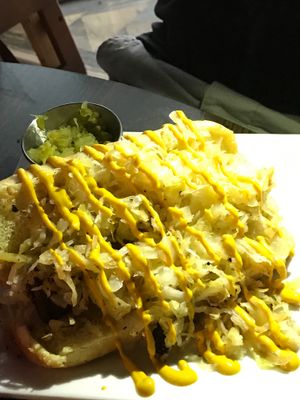 carrot dog! at Instant Karma Hot Dogs in Joplin