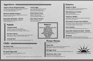 Menu at Instant Karma Hot Dogs in Joplin