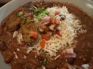 Daily Beas & rice w/vegan sausage   at Carmo in New Orleans