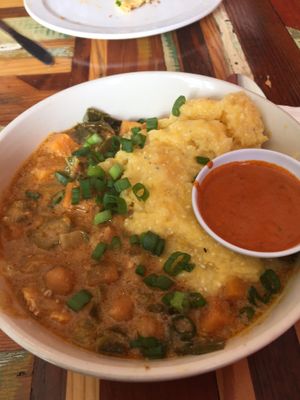 Angolan stew with polenta at Carmo in New Orleans