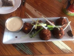 Quinoa sweet potato fritters  at Carmo in New Orleans
