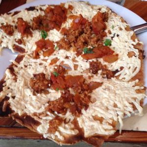 'banquet bread' super thin crust pizza (vegan) at Carmo in New Orleans