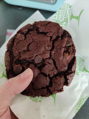 Chewy and gooey- the perfect cookie! at New Dawn Vegan Coffee Shop in Borrowdale