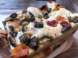 Focaccia with grilled veggies.  at Backstube in Fredrikstad