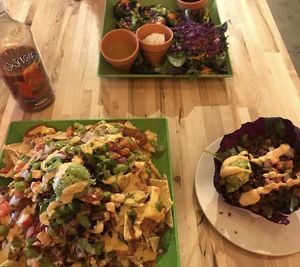 Nachos and tacos  at Pomegranate Cafe in Phoenix