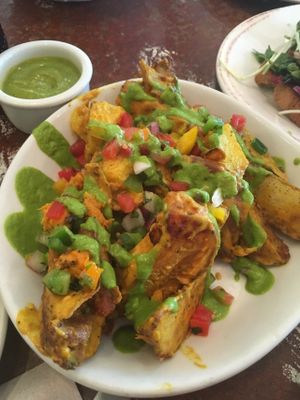 Jamaican Curry Wedges (Summer 2016 menu) at Pomegranate Cafe in Phoenix