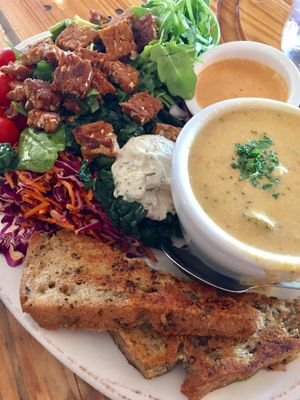 Cali Love Salad & Broccoli Soup at Pomegranate Cafe in Phoenix