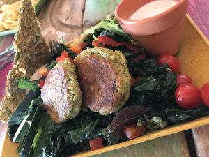 Raw Mediterranean salad at Pomegranate Cafe in Phoenix