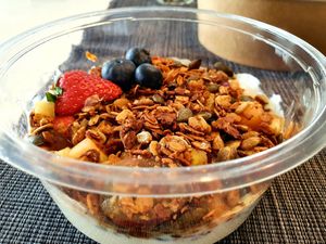 Yoghurt Bowl Granola with soy yoghurt at Birdie & Co - Mittelstraße in Dusseldorf