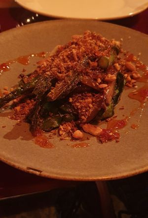 Griddled asparagus at Nelsons Wine Bar in Hebden Bridge