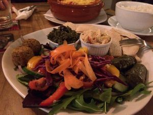 Vegan mezze  at Nelsons Wine Bar in Hebden Bridge