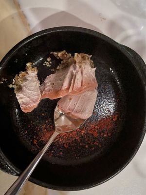 Vegan Cheesecake, with strawberry, rhubarb, date, cashew at Roselily in South Bend