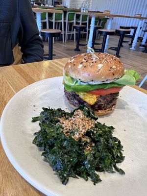 Double Cheeze Burger with Salad  at True Food Kitchen  in Columbus