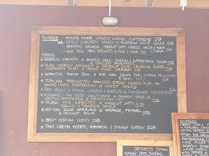 Menu at Railway Hotel in Castlemaine