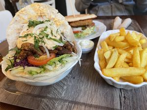 Döner Kebab with fries at Rebels in Bamberg