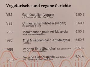 Vegetarian and vegan options at Lung Fung in Neunkirchen