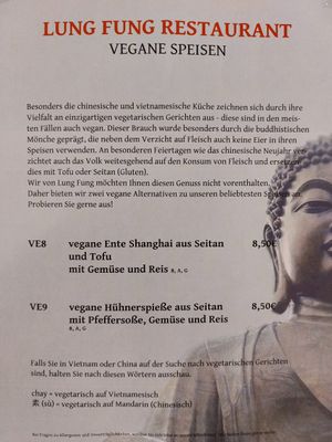 Vegan info at Lung Fung in Neunkirchen