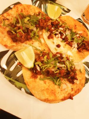 Pastor tacos at Corazon Contento PDC in Playa Del Carmen