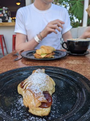 Breakfast: Sweet croissant at Corazon Contento PDC in Playa Del Carmen