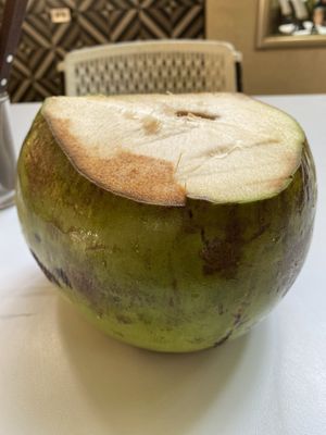 Fresh coconut  at Corazon Contento PDC in Playa Del Carmen