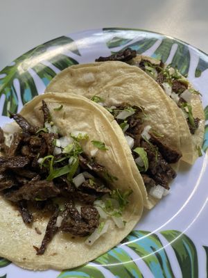 3 v-steak tacos  at Corazon Contento PDC in Playa Del Carmen