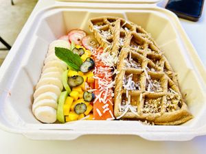 Gorgeous waffles  at Corazon Contento PDC in Playa Del Carmen