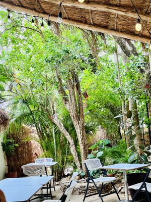 Lovely outside seating area   at Corazon Contento PDC in Playa Del Carmen