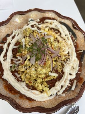 Chilaquiles rellenos   at Corazon Contento PDC in Playa Del Carmen